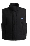 Hugo Boss Water-repellent Gilet With Blue Logo Label In Black
