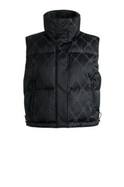 Hugo Boss Water-repellent Gilet With Signature Chain Jacquard In Patterned