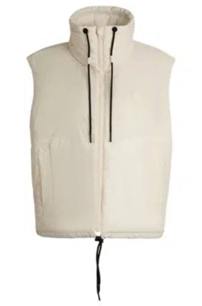 Hugo Boss Water-repellent Gilet With Happy Hugo Patch In White