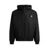 Hugo Boss Water-repellent Hooded Jacket With Stacked-logo Trim In Black
