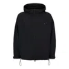 HUGO WATER-REPELLENT HOODED WINDBREAKER WITH STACKED-LOGO BADGE