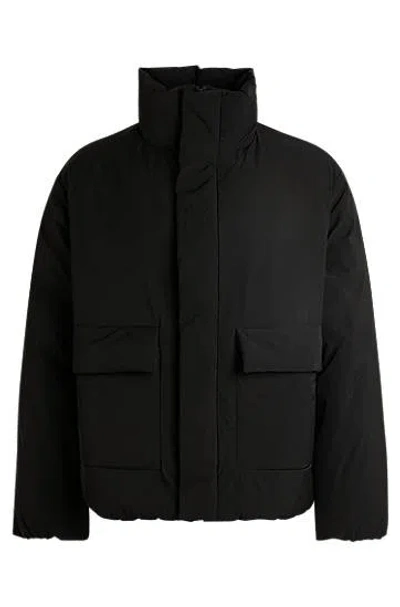 Hugo Boss Water-repellent Jacket With Chamberless Padding In Black