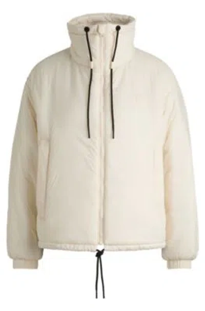 Hugo Boss Water-repellent Jacket With Happy Hugo Logo In White