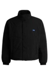 Hugo Boss Water-repellent Padded Jacket With Blue Logo Label In Black