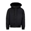 Hugo Boss Water-repellent Padded Jacket With Faux-fur Hood Lining In Black