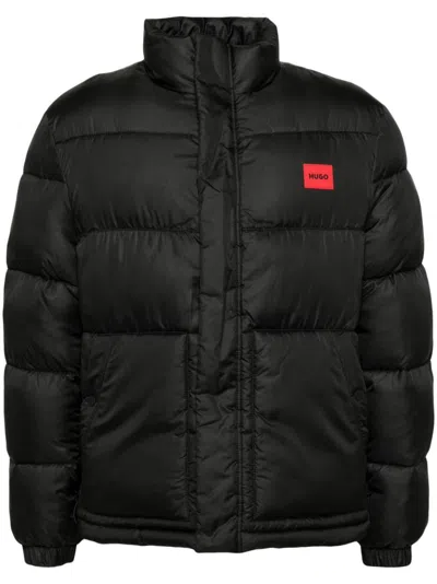 Hugo Boss Water-repellent Puffer Jacket In Black