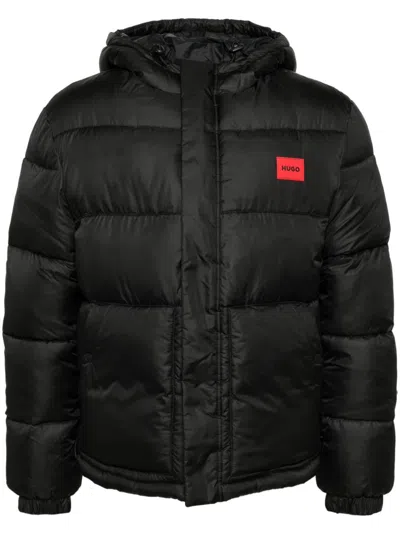 Hugo Boss Water-repellent Puffer Jacket In Black