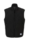 Hugo Boss Water-repellent Quilted Gilet With Logo Patch In Black