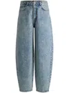 Hugo Boss Blue Straight-fit Jeans With Wide Leg In Blue