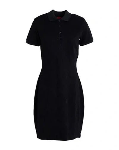 Hugo Boss Hugo Woman Mini Dress Black Size L Viscose, Polyester, Elastane