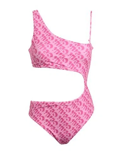 Hugo Woman One-piece Swimsuit Pink Size Xl Polyester, Elastane