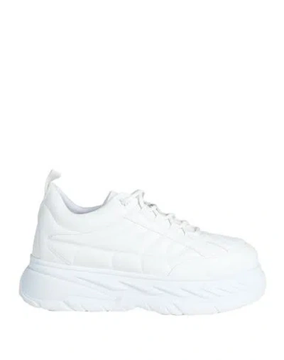 Hugo Woman Sneakers White Size 8 Textile Fibers
