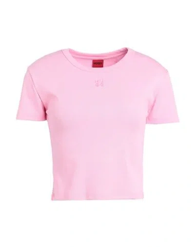 Hugo Boss Hugo Woman T-shirt Pink Size Xl Cotton, Recycled Polyester, Elastane
