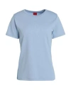 Hugo Boss Hugo Woman T-shirt Sky Blue Size S Cotton, Recycled Polyester, Elastane In Blue