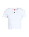 Hugo Woman T-shirt White Size Xl Cotton, Recycled Polyester, Elastane