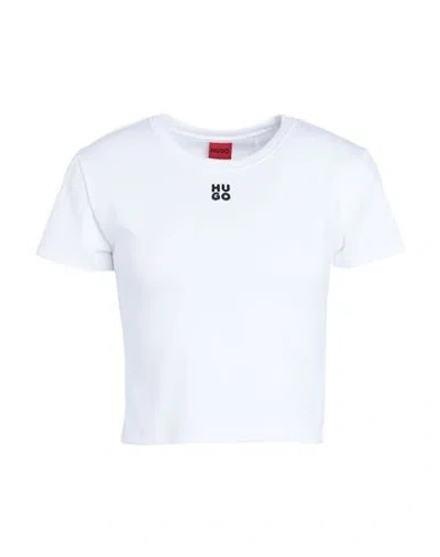 Hugo Woman T-shirt White Size L Cotton, Recycled Polyester, Elastane
