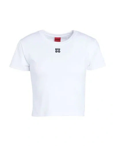 Hugo Boss Hugo Woman T-shirt White Size Xl Cotton, Recycled Polyester, Elastane