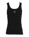 Hugo Boss Hugo Woman Tank Top Black Size Xl Cotton, Recycled Polyester, Elastane In Black