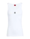 Hugo Boss Hugo Woman Tank Top White Size Xl Cotton, Recycled Polyester, Elastane