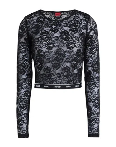 Hugo Boss Hugo Woman Top Black Size Xl Polyamide, Elastane