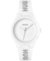 HUGO HUGO WOMEN'S LIT FOR HER QUARTZ WHITE SILICONE WATCH 36MM