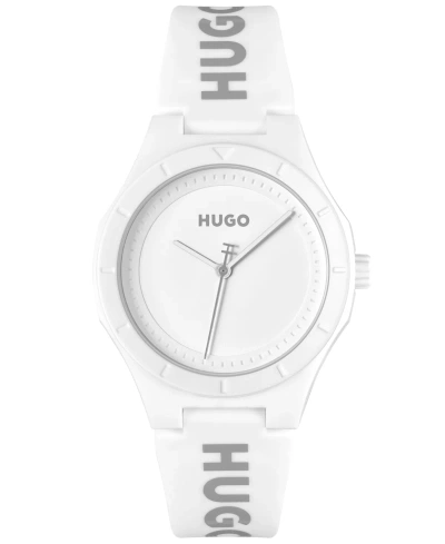 Hugo Branded Silicone-strap Watch With Matte-white Dial Women's Watches In Assorted-pre-pack