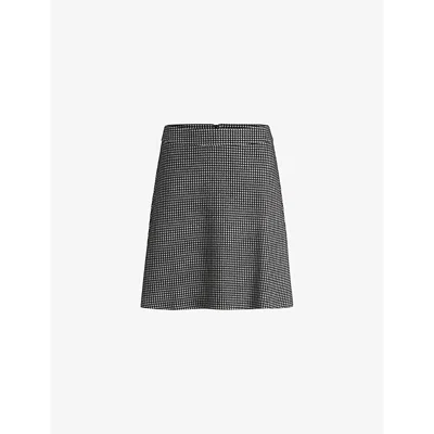 HUGO BOSS WOMENS HUGO JACQUARD SLIM-FIT HIGH-RISE STRETCH-JERSEY MINI SKIRT