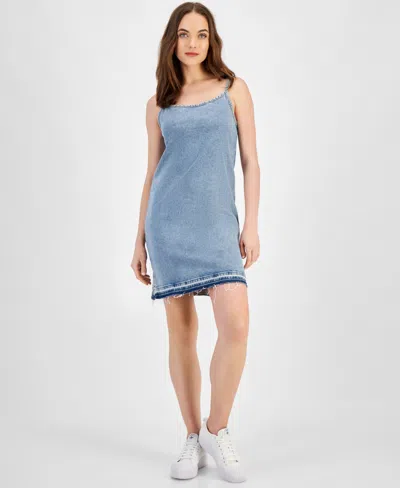 Hugo Women's Sleeveless Denim Bodycon Dress In Bright Blue