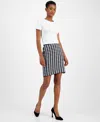 Hugo Boss Slim-fit Mini Skirt In A Houndstooth Cotton Blend In Open Misc