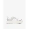Hugo Boss Platform-sole Trainers With Metallic Panels In Open White