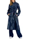 HUGO WOMENS FAUX LEATHER TRENCH COAT