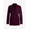 Hugo Boss Womens Medium Purple Double-breasted Relaxed-fit Stretch-woven Blazer In Medium Purple