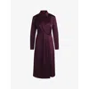 Hugo Boss Satin Midi Dress With Drape Front In Medium Purple