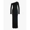 Hugo Boss Off-the-shoulder Dress In Stretch Crepe In Black