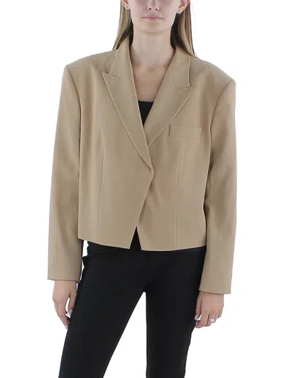 Hugo Womens Wool Blend Office One-button Blazer In Beige