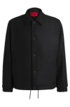 Hugo Boss Wool Coach Jacket With Adjustable Hem In Black