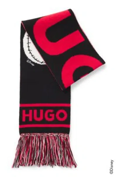 Hugo Boss Hugo X Disney's The Nightmare Before Christmas Logo Scarf In Black