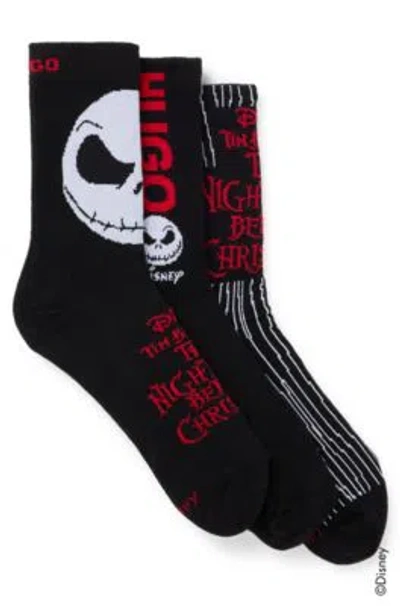 Hugo Boss Hugo X Disney's The Nightmare Before Christmas Three-pack Of Socks In Black
