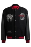Hugo Boss Hugo X Les Benjamins Bomber Jacket With Special Graphics In Black