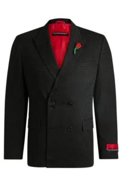 Hugo Boss Hugo X Les Benjamins Modern-fit Jacket In Jacquard Fabric In Patterned