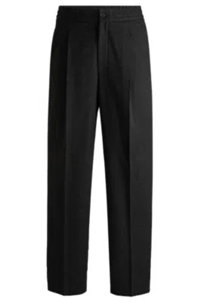 Hugo Boss Hugo X Les Benjamins Modern-fit Trousers In Patterned Jacquard