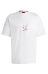 Hugo Boss Hugo X Les Benjamins Oversize-fit T-shirt With Swan Graphic In White