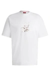 Hugo Boss Hugo X Les Benjamins Oversize-fit T-shirt With Swan Graphic In White