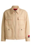Hugo Boss Hugo X Les Benjamins Relaxed-fit Jacket With All-over Print In Brown