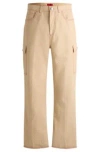 Hugo Boss Hugo X Les Benjamins Relaxed-fit Trousers In Printed Cotton Canvas In Brown