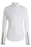 Hugo Boss Hugo X Les Benjamins Slim-fit Blouse With Beaded Trims In White