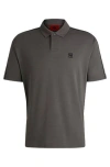 Hugo Boss X Rb Cotton Polo Shirt With Branded Tape In Gray