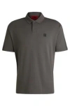 Hugo Boss Hugo X Rb Cotton Polo Shirt With Branded Tape In Light Grey