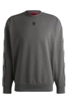 Hugo Boss Hugo X Rb Cotton-terry Sweatshirt With Branded Tape In Light Grey