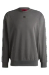 Hugo Boss Hugo X Rb Cotton-terry Sweatshirt With Branded Tape In Light Grey